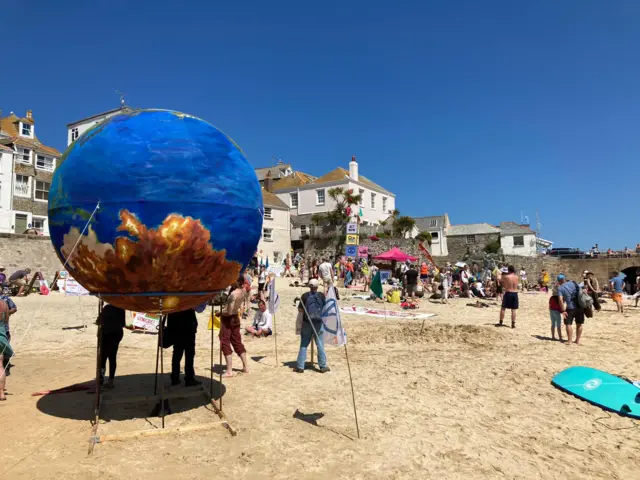 Globe on beach