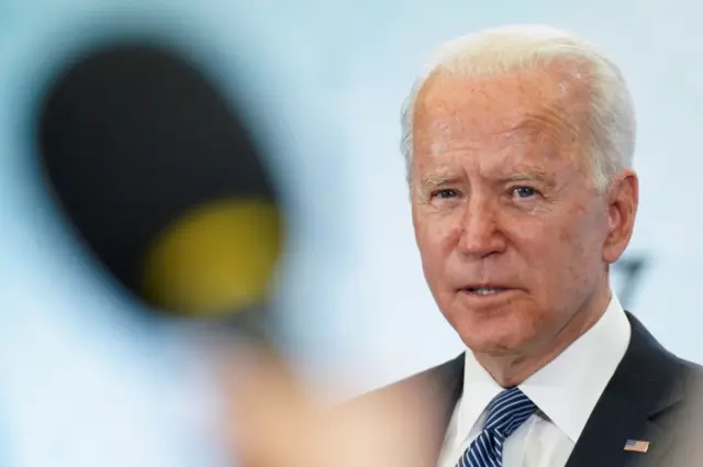 U.S. President Joe Biden holds a news conference at the end of the G7 summit, at Cornwall Airport Newquay,