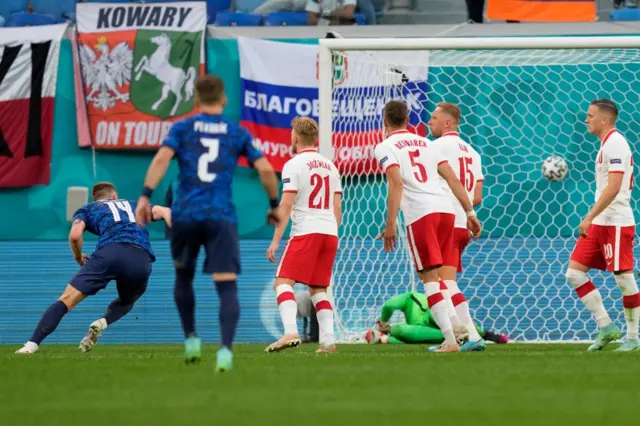 Milan Skriniar scoring Slovakia's second goal