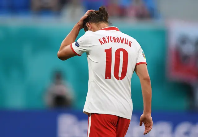 Grzegorz Krychowiak walking off the pitch after being sent off