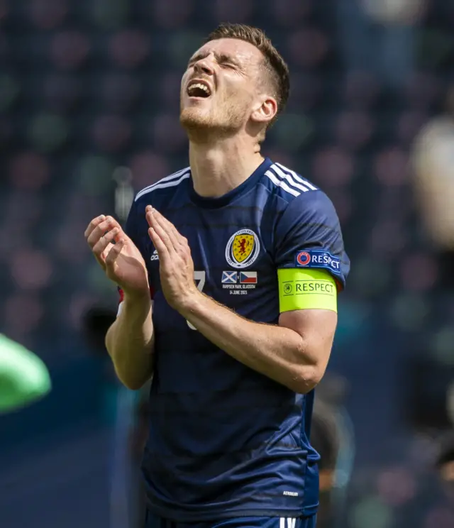 Agony for Scotland captain Andy Robertson at full-time