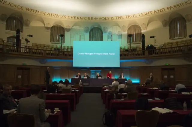 Panel members Michael Kellett, Prof Rodney Morgan, Baroness Nuala O"Loan (panel chair), Dr Silvia Casale and Samuel Pollock. (L-R)