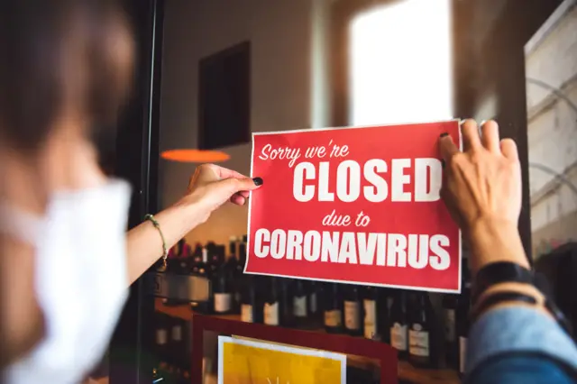 'Closed due to Coronavirus' sign