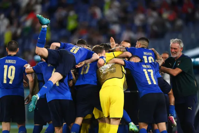 Italy celebrating