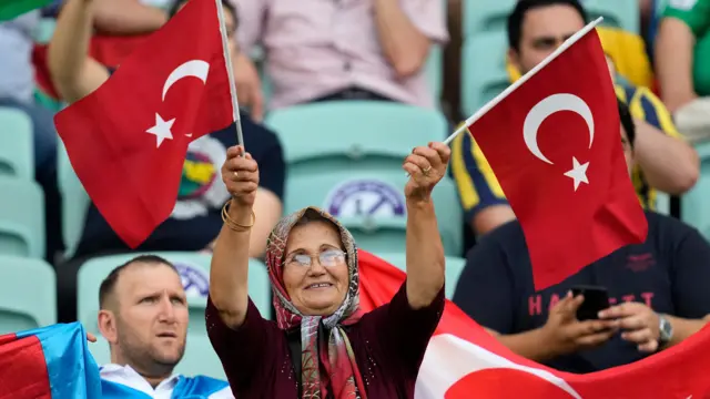 Turkey fans inside the stadium