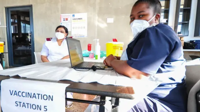 Vaccination station in Durban, South Africa