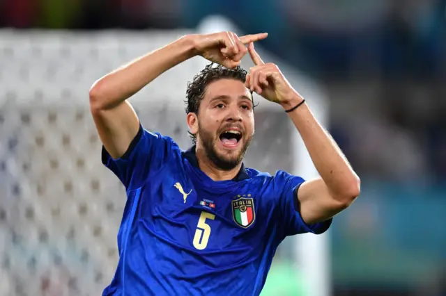 Locatelli celebrating