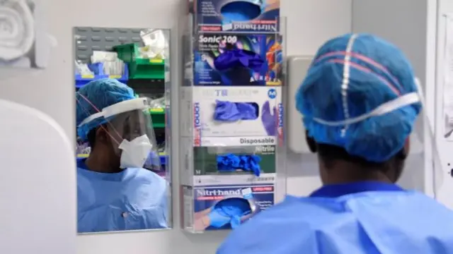 Medical staff in PPE at Milton Keynes University Hospital, January 2021