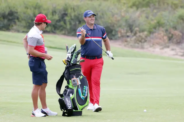 Patrick Reed during a practice round before the US Open in 2021