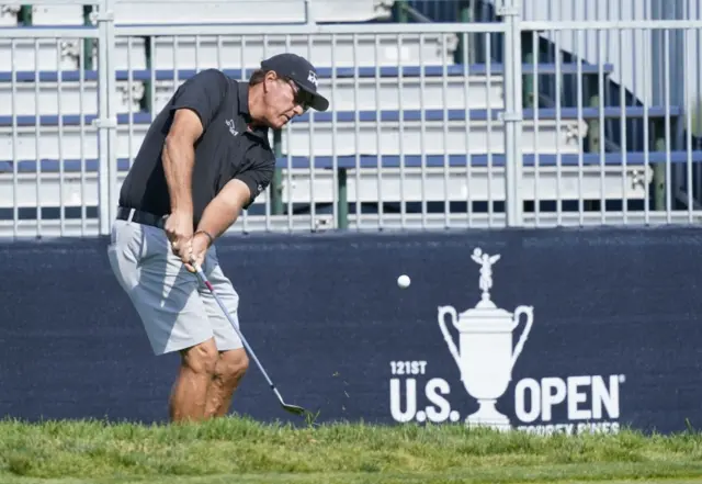 Phil Mickelson during a practice round before the US Open in 2021