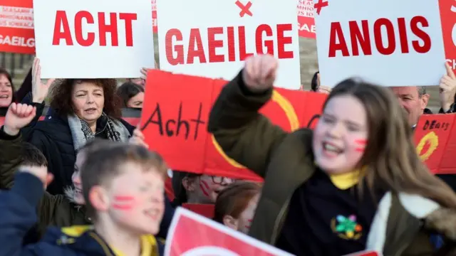 Protest for Irish language laws