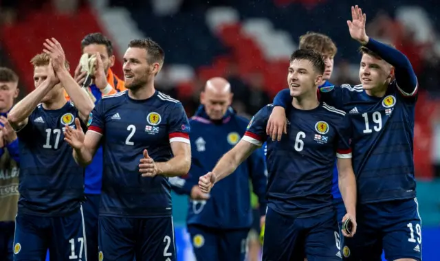 Scotland players enjoy their moment at Wembley