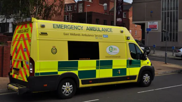 EMAS ambulance in Leicester