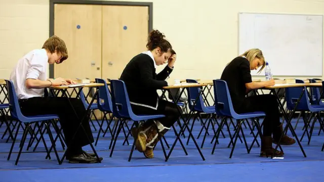 pupils sitting exam