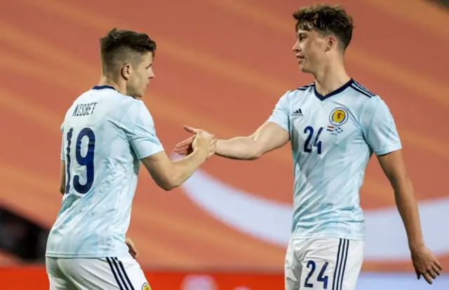 Scotland goalscorers Kevin Nisbet and Jack Hendry