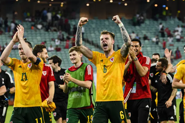 Joe Rodon celebrating