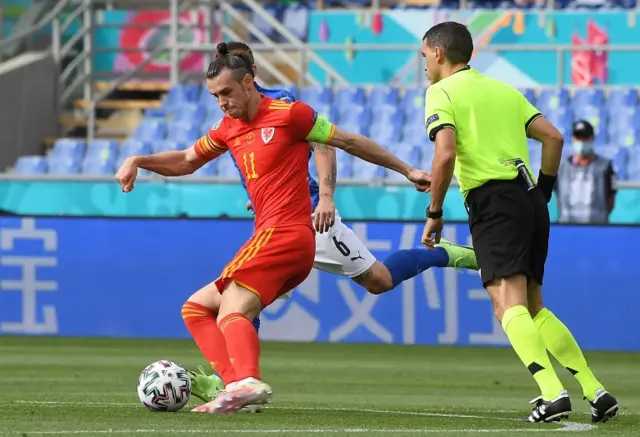 Gareth Bale in action against Italy