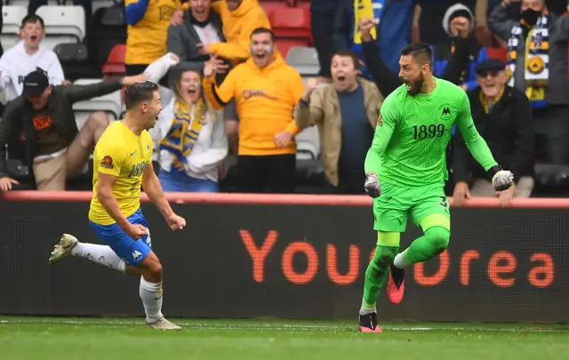 Lucas Covolan celebrates his equaliser