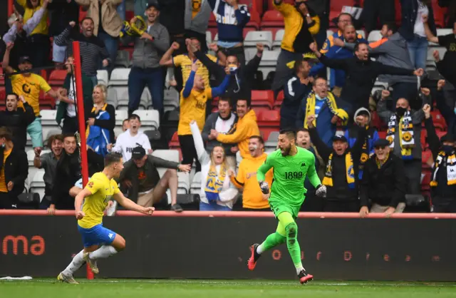 Lucas Covolan celebrates his equaliser