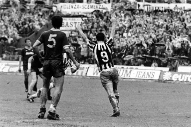 Ian Rush scoring for Juventus