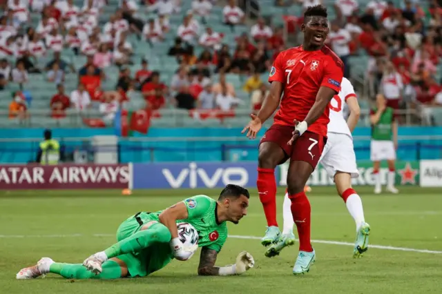 Embolo misses a chance