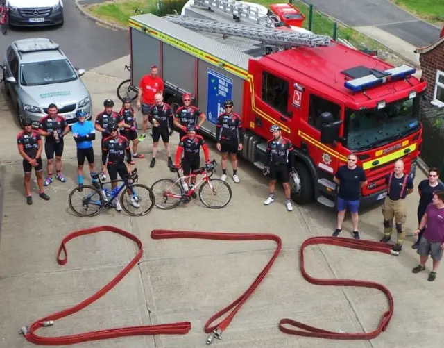 Fire and rescue staff stopping at Crowle fire station