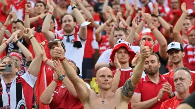 Austria fans celebrate