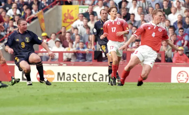 Ally McCoist's goal was not enough for Scotland, who missed out on goal difference at Euro 96