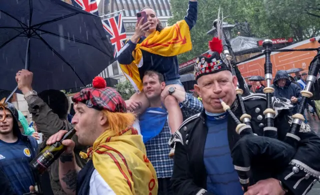 Scotland fans congregate in central London last Friday