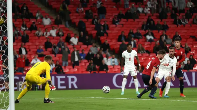 Jordan Henderson scores but is ruled offside