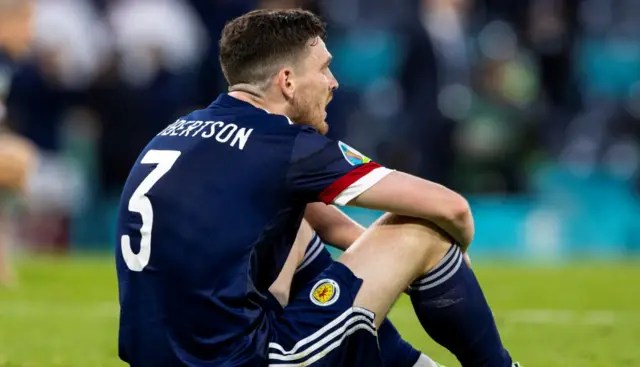 Dejected Scotland skipper Andy Robertson at full-time