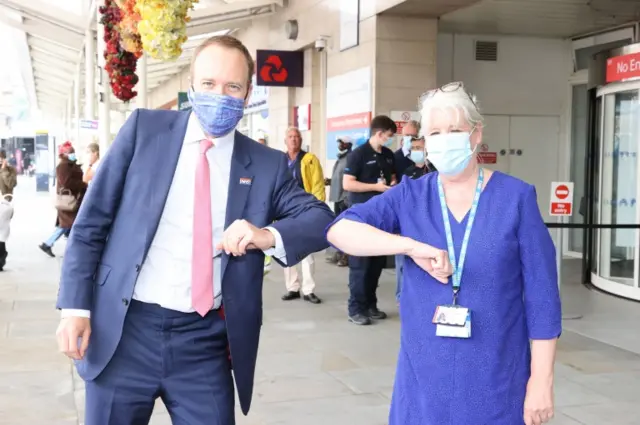 Health Secretary Matt Hancock during a visit to Chelsea and Westminster Hospital in west London.