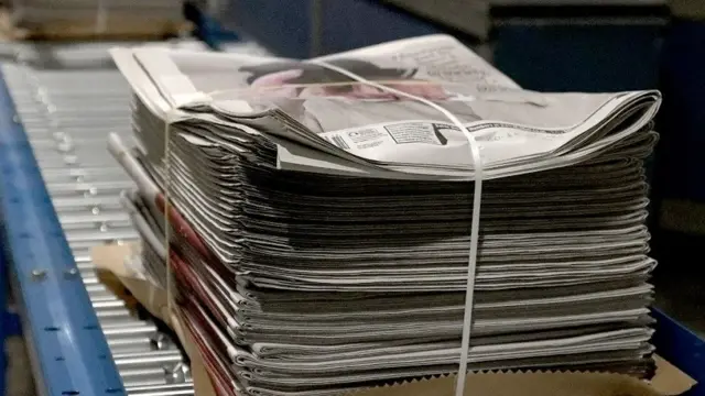 A stack of newspapers