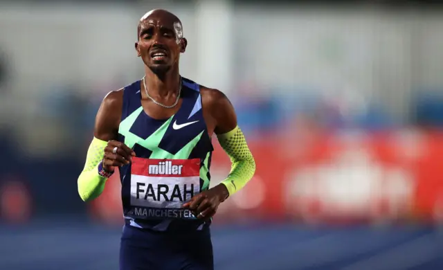 Mo Farah grimacing