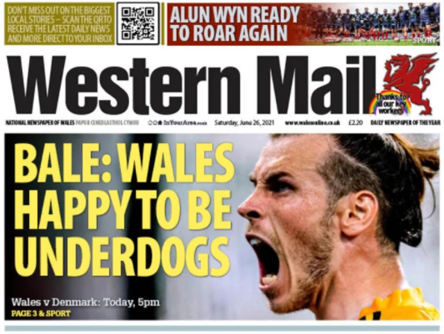 Front page of the Western Mail on 26 June 2021