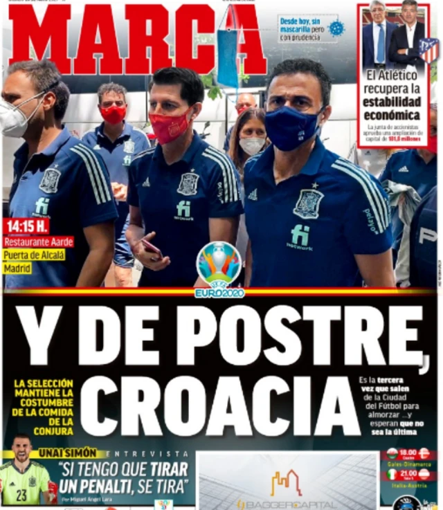 Main sport page of Marca on 26 June 2021