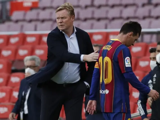 Ronald Koeman and Lionel Messi