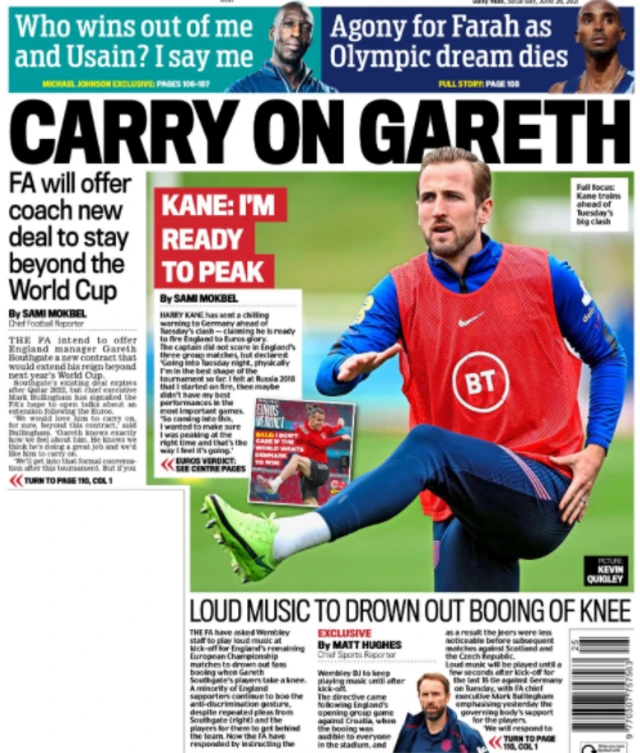 Back page of the Daily Mail on 26 June 2021