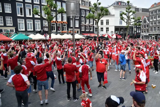 Denmark fans in Amsterdam