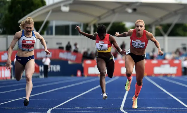 Jodie Williams wins the 200m