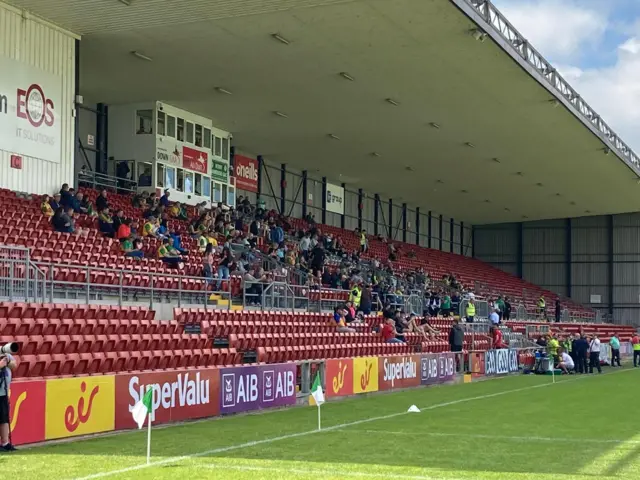 Supporters ready for the action in Newry