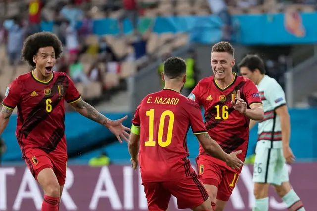 Belgium players celebrate