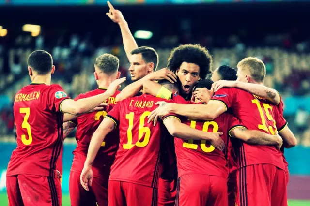 Belgium celebrate a goal