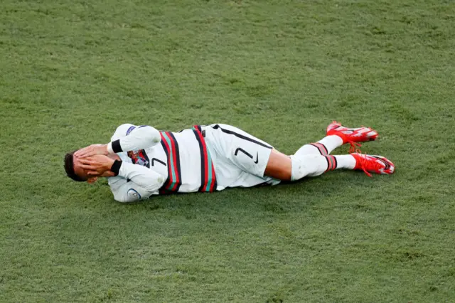 Ronaldo down after being fouled