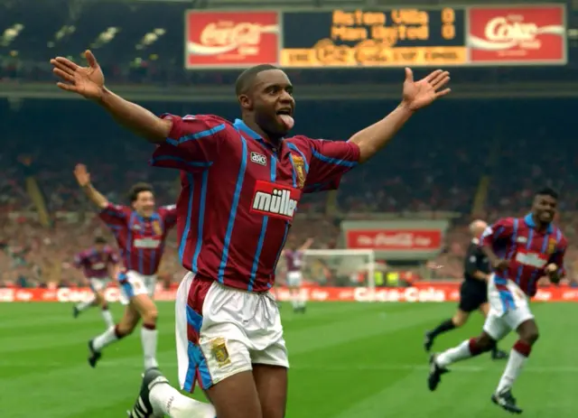 Dalian Atkinson playing for Aston Villa