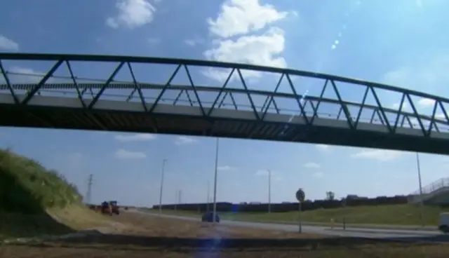 Footbridge over Lincoln's A15 Eastern Bypass