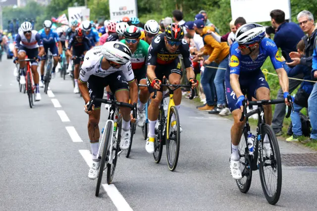 Julian Alaphilippe attacks ono stage one