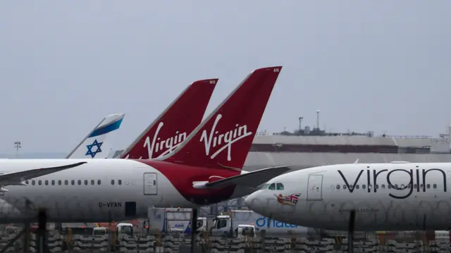 Virgin Atlantic planes at Heathrow