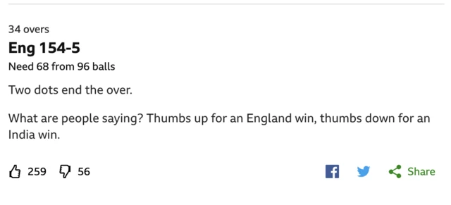 BBC Sport vote for winner of England-India ODI