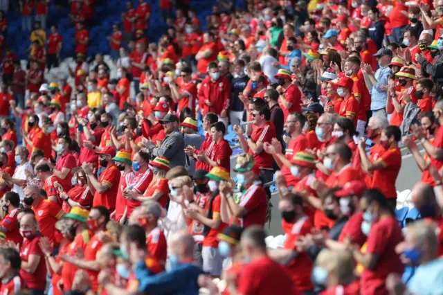 Wales fans applaud